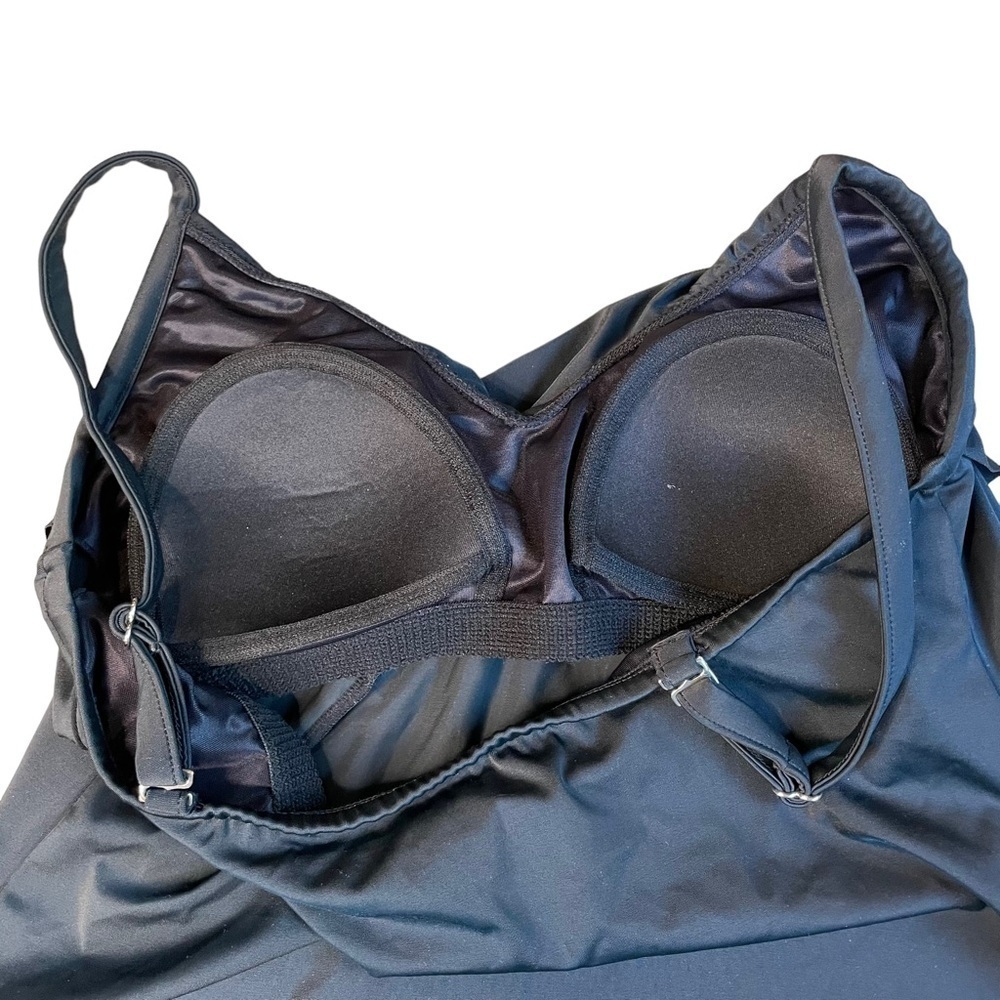 Ruby Ribbon Solid Black Ruffle Tankini Swim Top S… - image 5